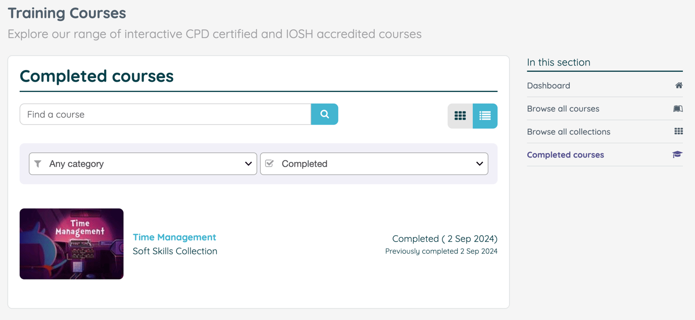 How can I check which courses I have taken?