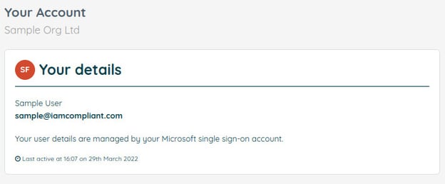 Azure SSO user profile