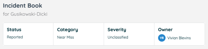 Assigned incident status bar